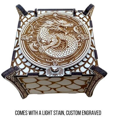 Urbalabs Wooden Dragon Claw Round Top Box Dice Card Deck Box Jewelry Box Treasure Chest Wood Jewelry Boxes Organizers Treasure Chest Handm - image3